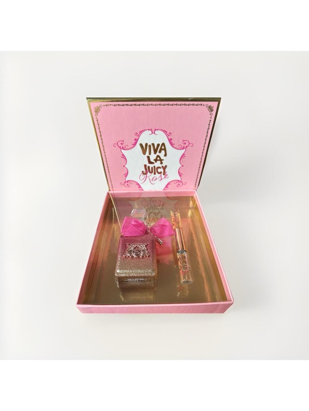 Viva La Juicy Rose 50ml EDP Gift Set + Roller Ball Duo 5ml / 0.17oz Each NEW